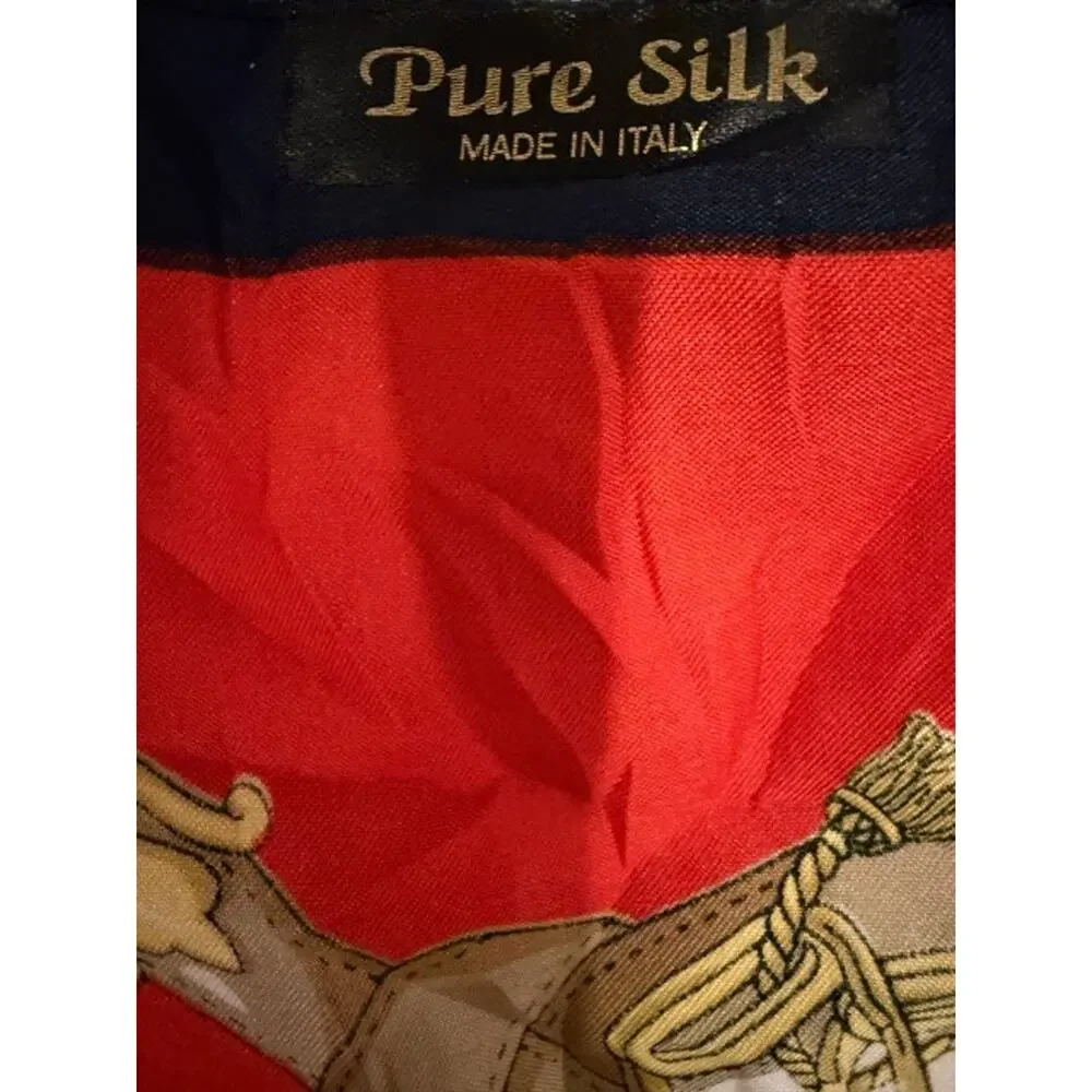 Vintage Square Scarf Equestrian Silk Italian Old Money Luxury